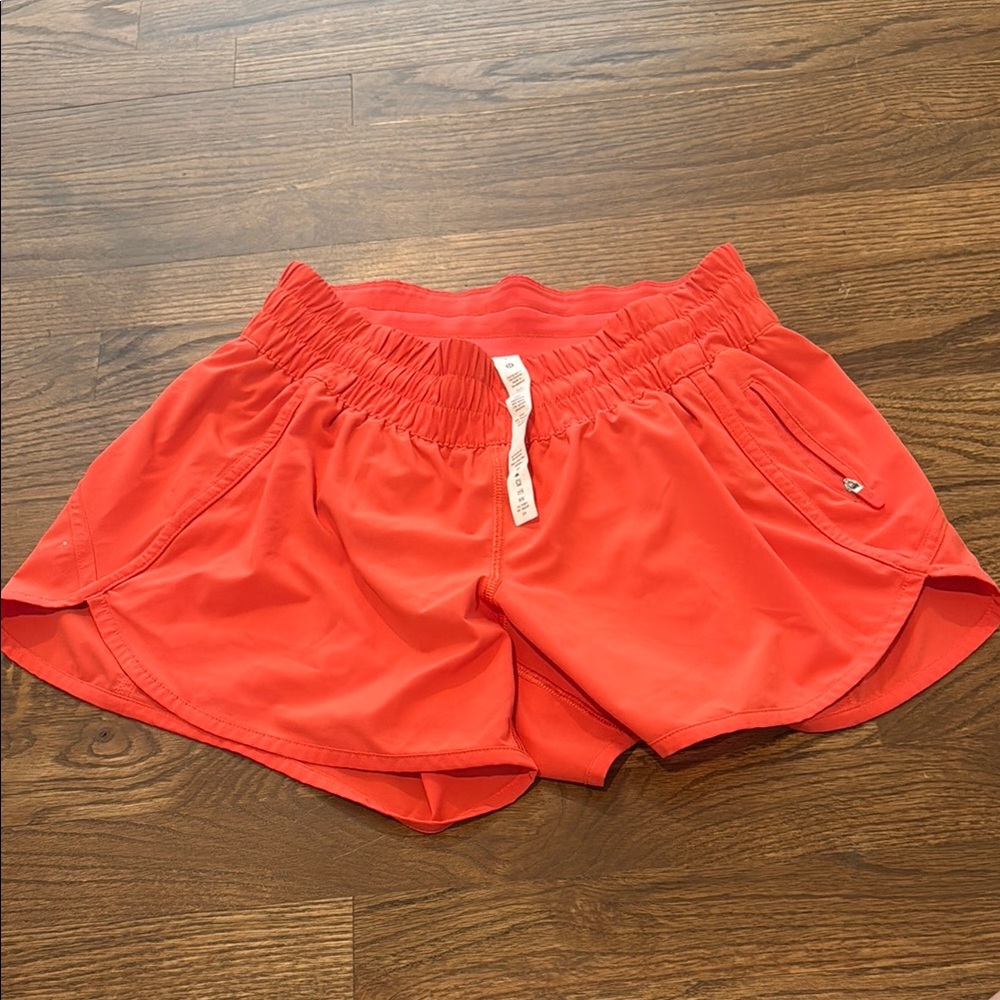 Lululemon Athletica Red/Orange Hotty Hot shorts